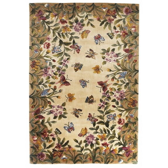 3' x 6' Wool Antique Beige Area Rug