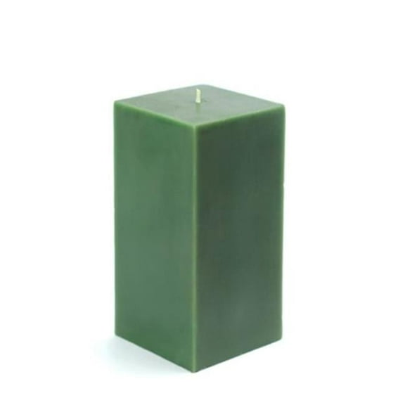 3 x 6 in.Square Pillar Candle, Hunter Green