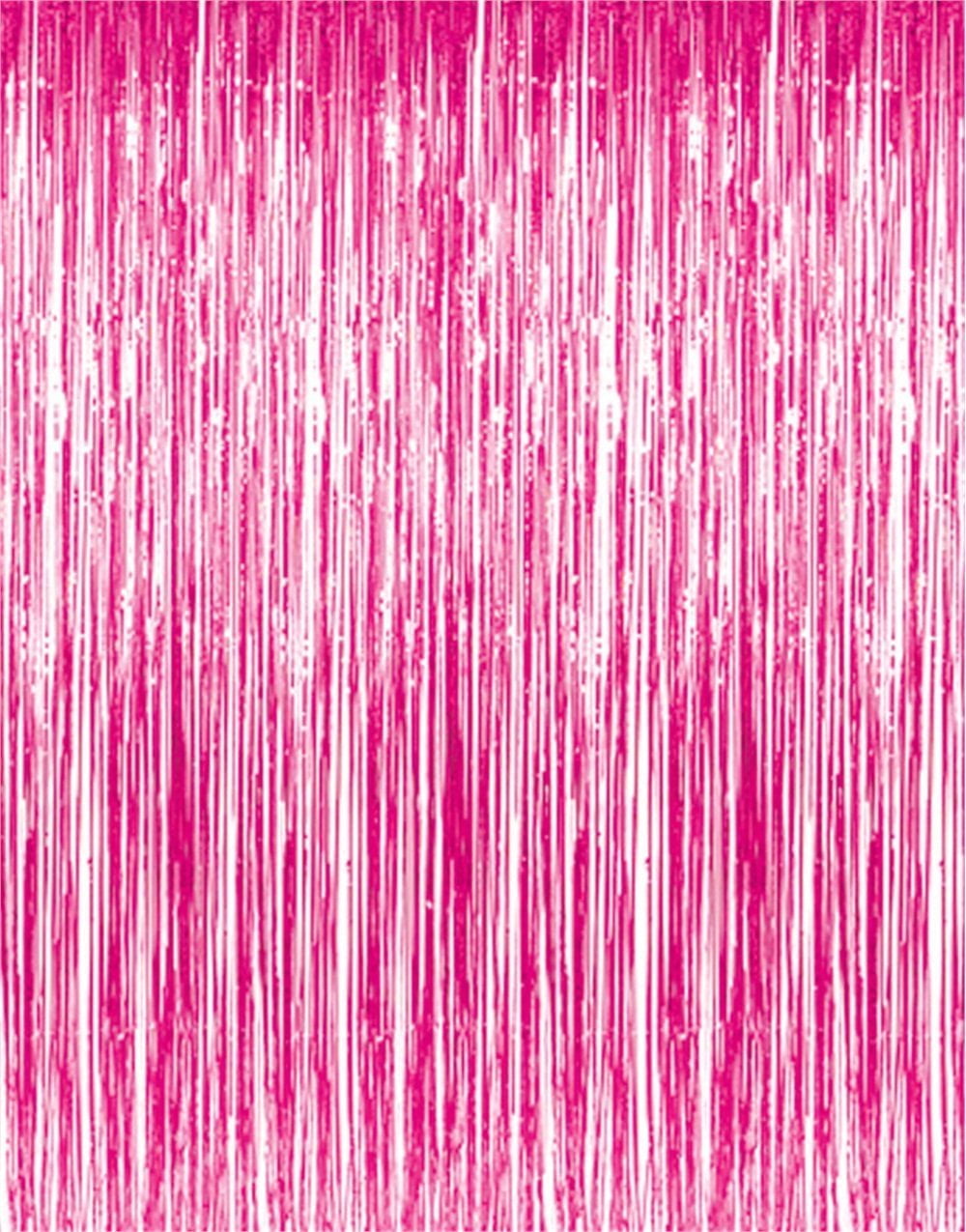 3' x 8' (36 in. x 96 in.) Pink Tinsel Foil Fringe Door Window Curtain Party Decoration