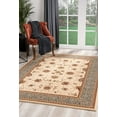 thumbnail image 1 of 3â€™ x 8â€™ Cream and Blue Traditional Runner Rug, 1 of 5