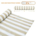 thumbnail image 1 of 3' x 80' Beige with White Stripes Residential Commercial Privacy Deck Fence Screen 160 GSM Weather Resistant Outdoor Protection Fencing Net for Balcony Verandah Porch Patio Pool Backyard Rails, 1 of 5