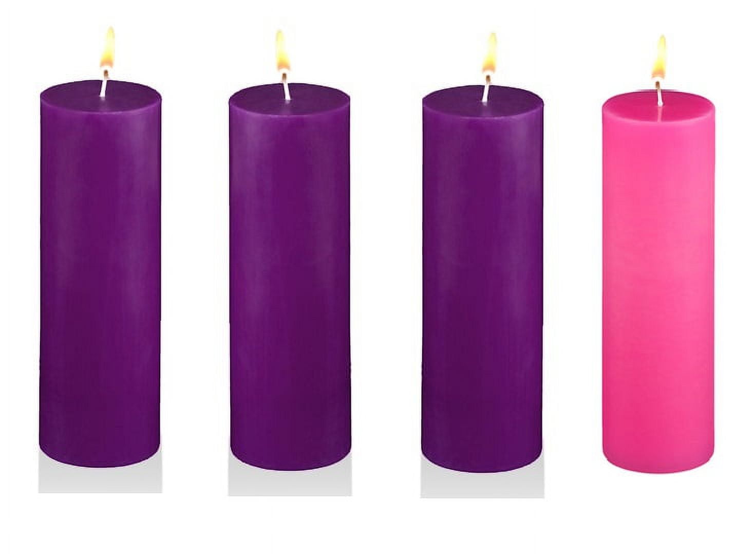 3" x 9" Advent Pillar Candles (Set of 4)
