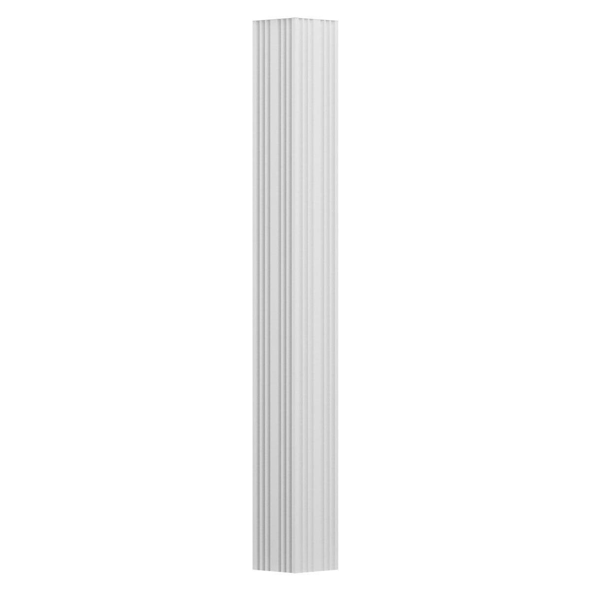 3" x 9' Endura-Aluminum Column, Square Shaft (Load-Bearing 8,000 lbs), Non-Tapered, Fluted, Textured White Finish