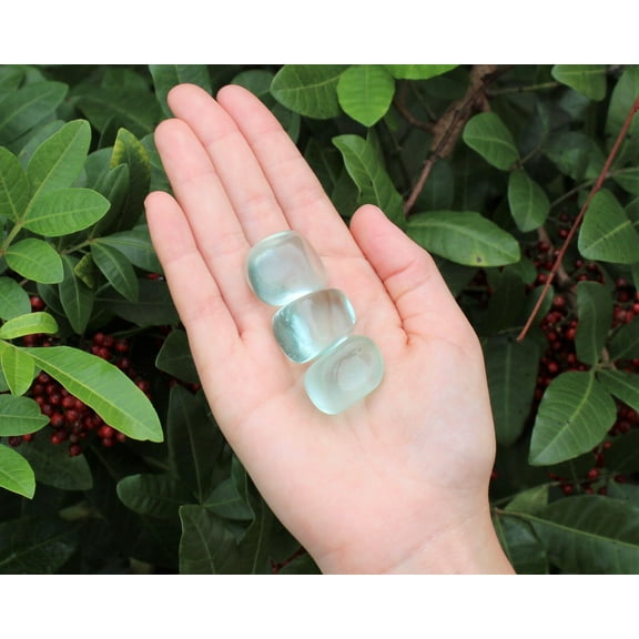 3 x Blue Aqua Obsidian Tumbled Stone (Protection, Grounding Obsidian Crystal)