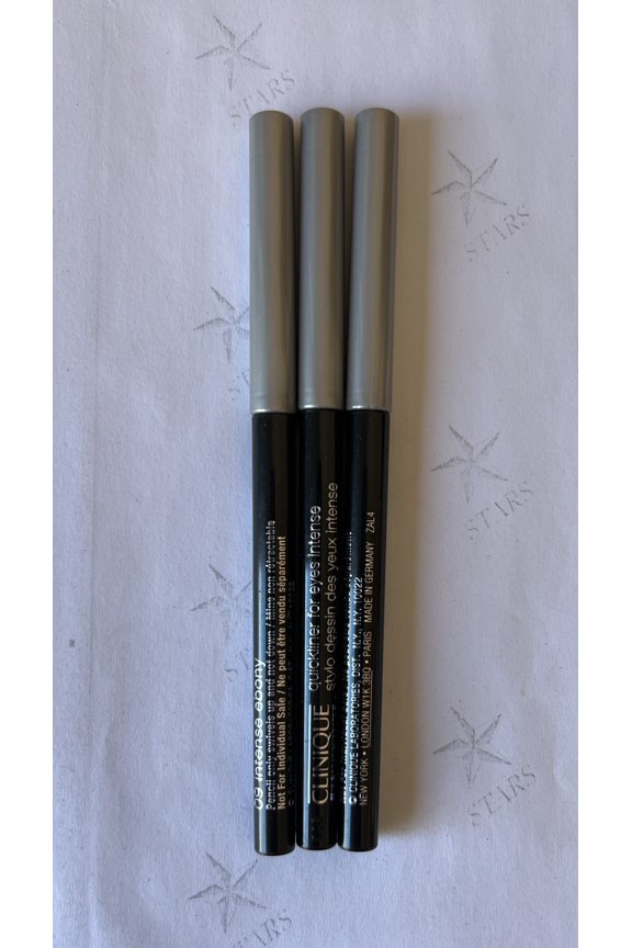 3 x Clinique Quickliner for Eyes Intense 09 Intense Ebony Travel Size