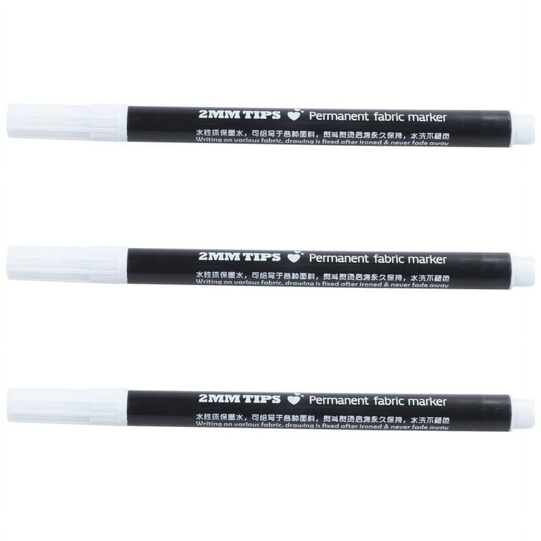 3x Fabric Marker Pens, Permanent Colors, Washable, DIY T-Shirts