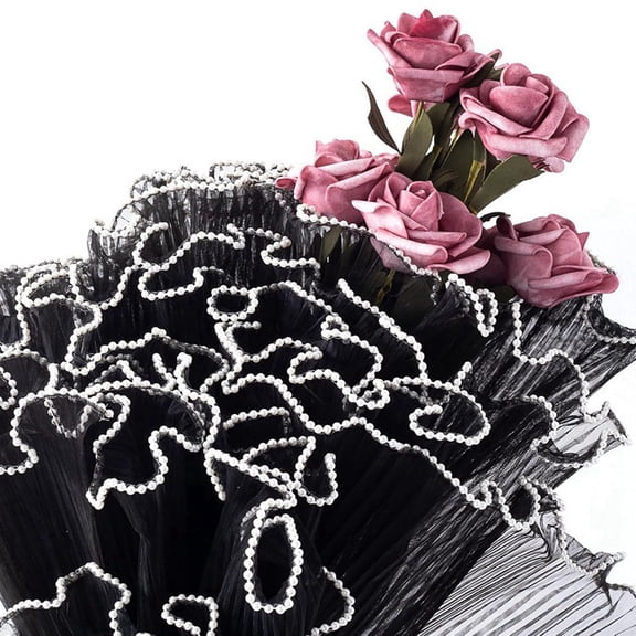 3 x Flower Wrapping Paper-Black