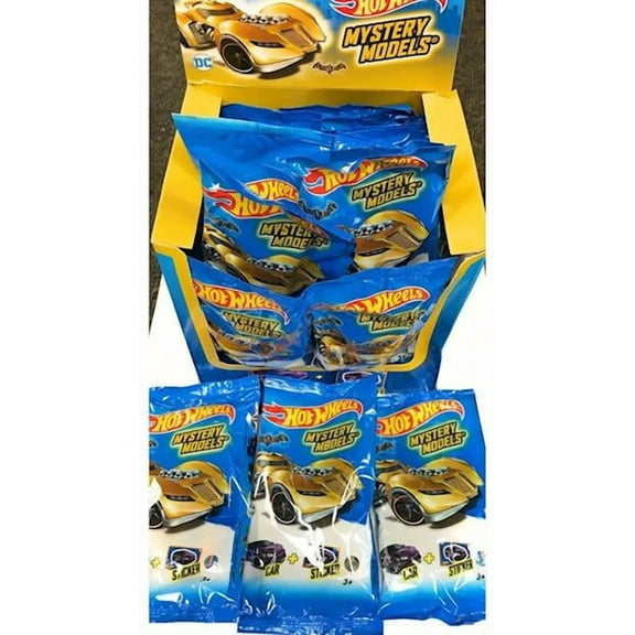 3 x Hot Wheels Mystery Models Batman Arkham Asylum Blind Bags Car/Sticker