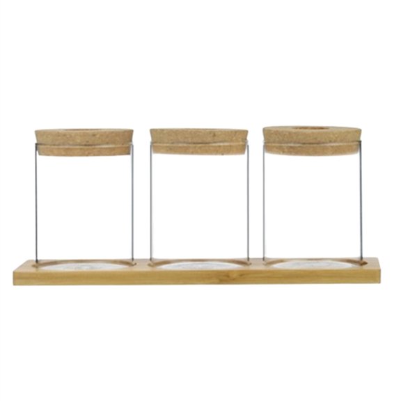 3 x Hydroponic vase 1 x Wooden Pallets-As Shown