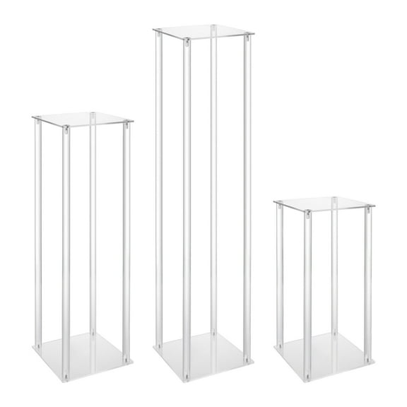 3 x Modern Acrylic Flower Stand Pedestal Plinth Wedding Decor 40/60/80cm