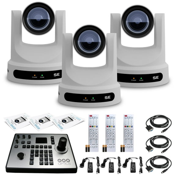 3 x PTZOptics Move SE PTZ Camera with 12x Optical Zoom + PTZOptics PT-JOY-G4 Controller
