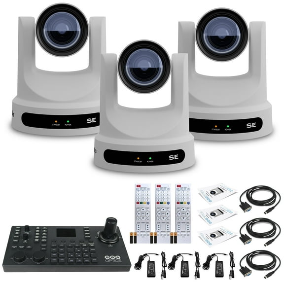 3 x PTZOptics Move SE PTZ Camera with 12x Optical Zoom + PTZOptics SuperJoy PTZ Camera Controller