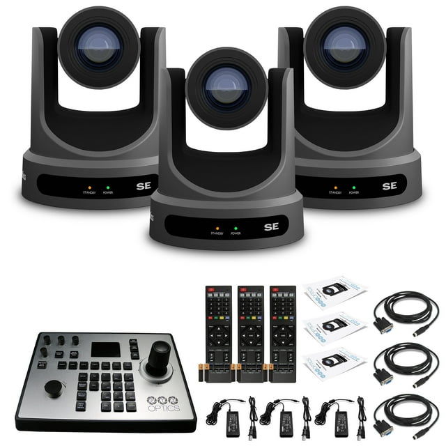 3 x PTZOptics Move SE PTZ Camera with 30x Optical Zoom (Gray) (PT30XSE