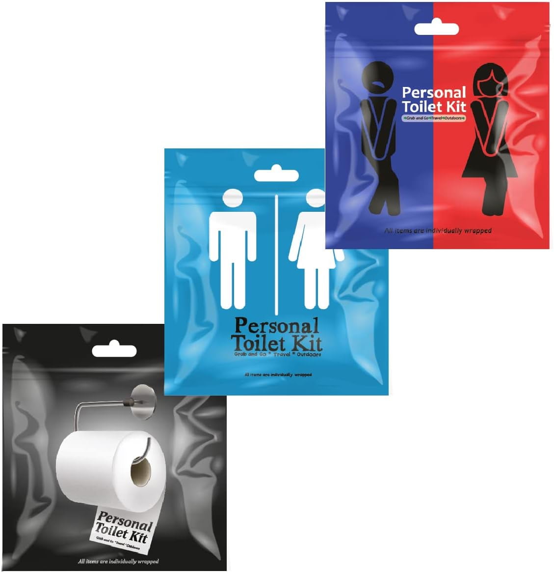 3 x Persoal Toilet Kit Public Restroom Kit , Toilet Seat Cover