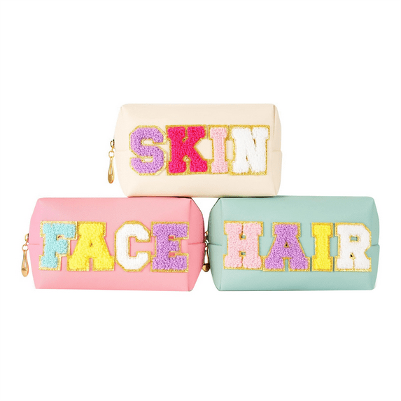3 x Preppy Makeup Bag-As Shown