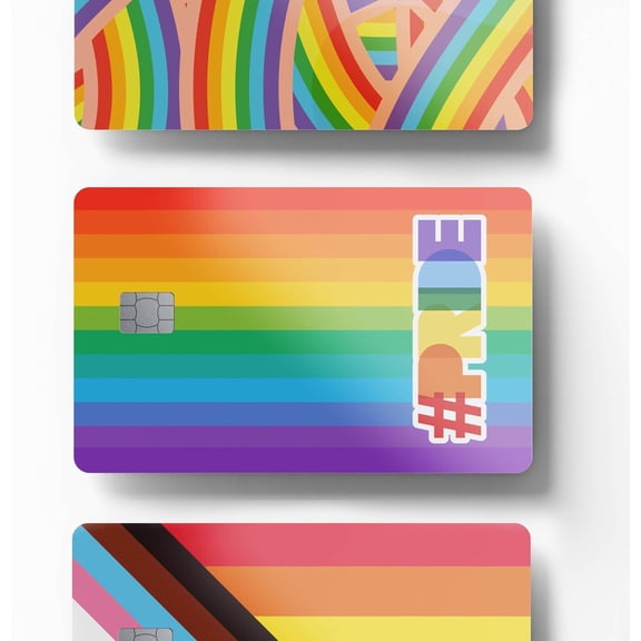 3 x Pride Original Design Credit Card Sticker to use as Credit Card Skin - Debit Card Sticker for use as Debit Card Skin - Card Stickers for Debit Cards - Debit Card Cover, 3.4 x 2