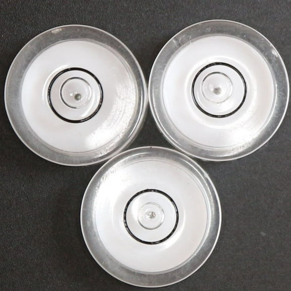 3 x Professional Spirit Bubble Level (in white) with Metal Ball Guide /Small Mini Bullseye Vial Round circular (supplied with a gift box)