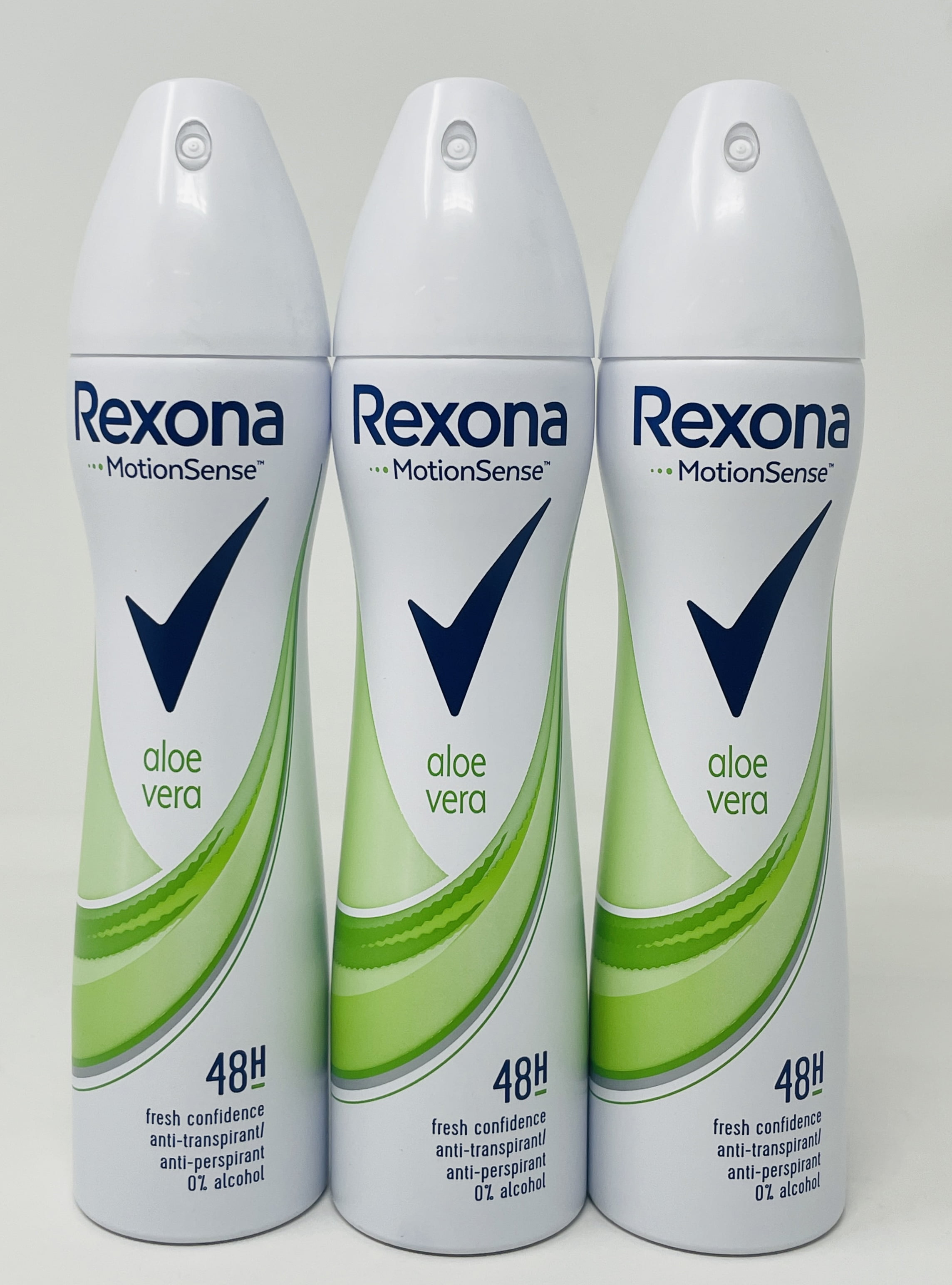 3 x Rexona motion sense aloe vera 48H fresh confidence anti-transpirant 0%  alcohol 200 ML 