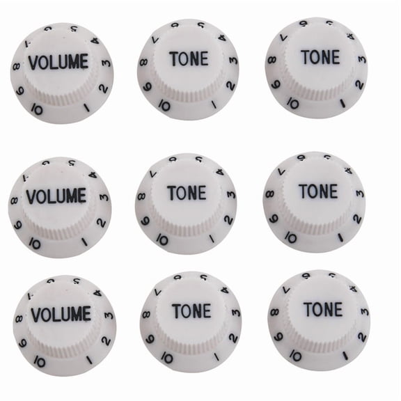 3 x Set (3 pcs) Electric Guitar Knobs-Black White
