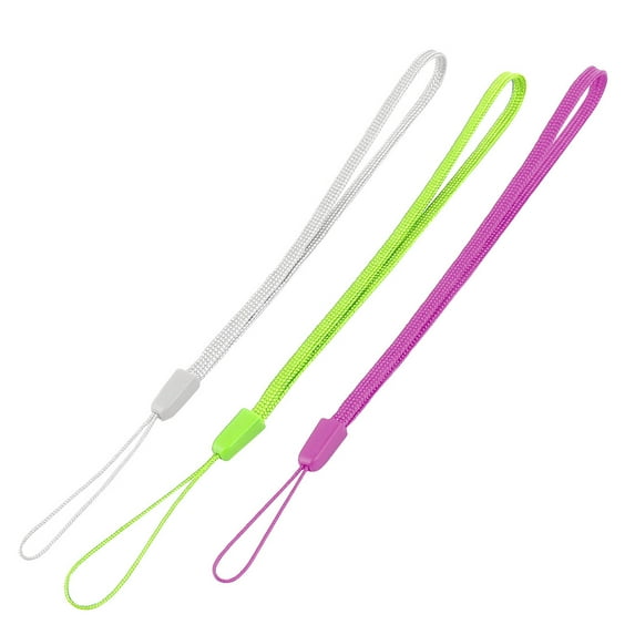 3 x Tri-color Braided Cord Lanyard Hand Strap for Mobile Phone Keyring