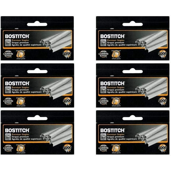 G3C6062L3 x Value Pack of 6 Boxes Stanley Bostitch B8 Powercrown Premium 1/4" Staples (Stcrp21151/4)