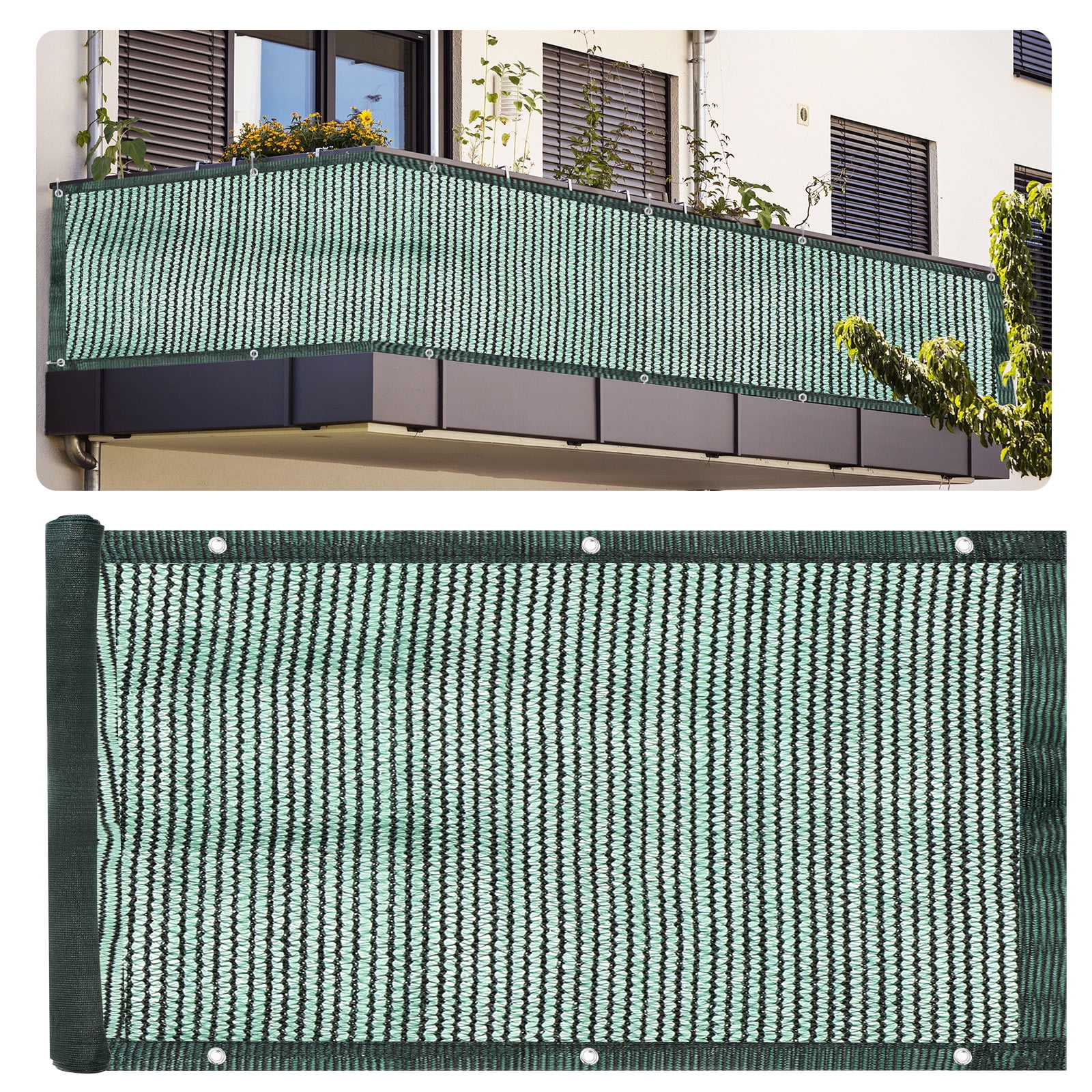 3'x10' Balcony Privacy Screen Shield 90 Fence Railing Cover Mesh Shade
