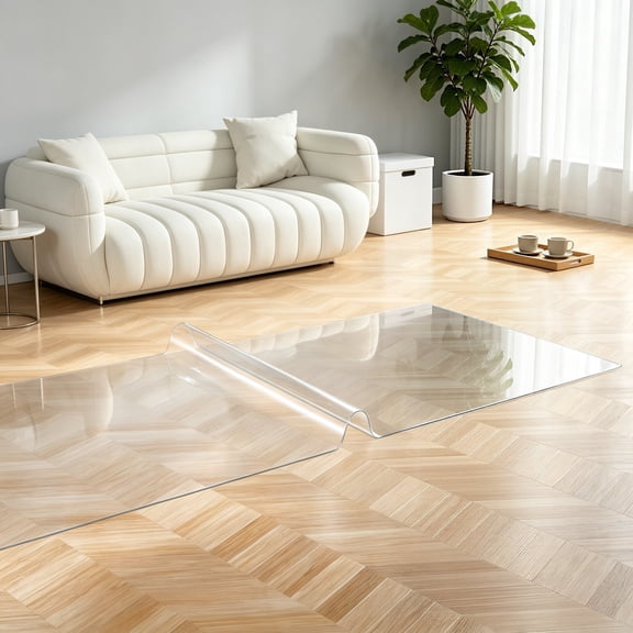 3'x10' Clear Plastic Runner 60 Mil Vinyl Transparent Area Rug, 36"x120" Floor Mat for Entryway
