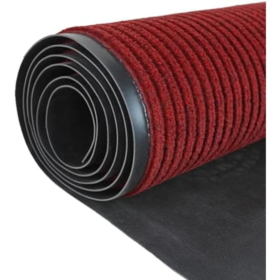 3'x10' Commercial Runners Entrance Mat Double-Ribbed Carpet Runner with Skid-Resistant PVC Backing Hallway Rug for Indoor Outdoor Home Office, Wine Red$$Home Decor, Kitchen, & Other