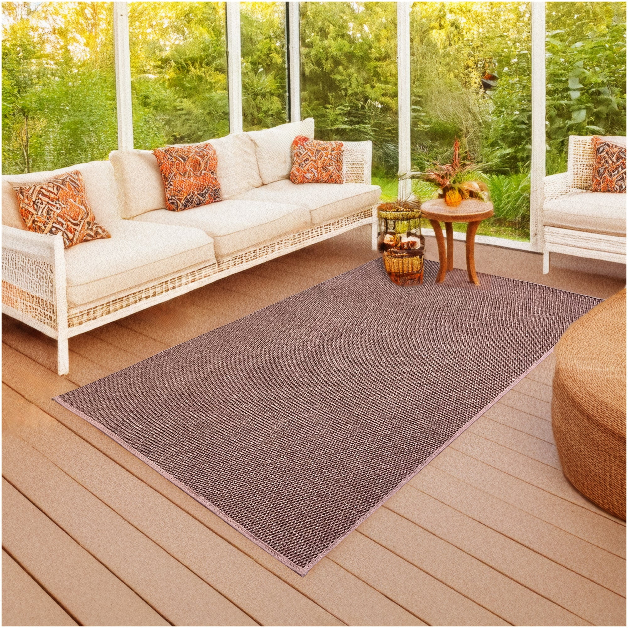 Koeckritz Rugs 3'x10' Soft Indoor/Outdoor Espresso Bound Area Rug Lightweight, Easy to Clean & Move