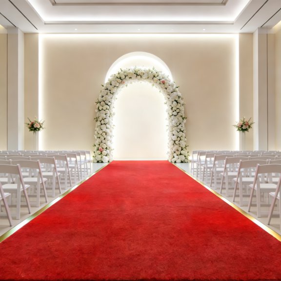 3'x15' 450 GSM Extra Thick Red Carpet Runner Heavy-Duty Felt Aisle Runway Rug for Parties, Events, Steps, Prom, Wedding Ceremony, VIP Awards Decor
