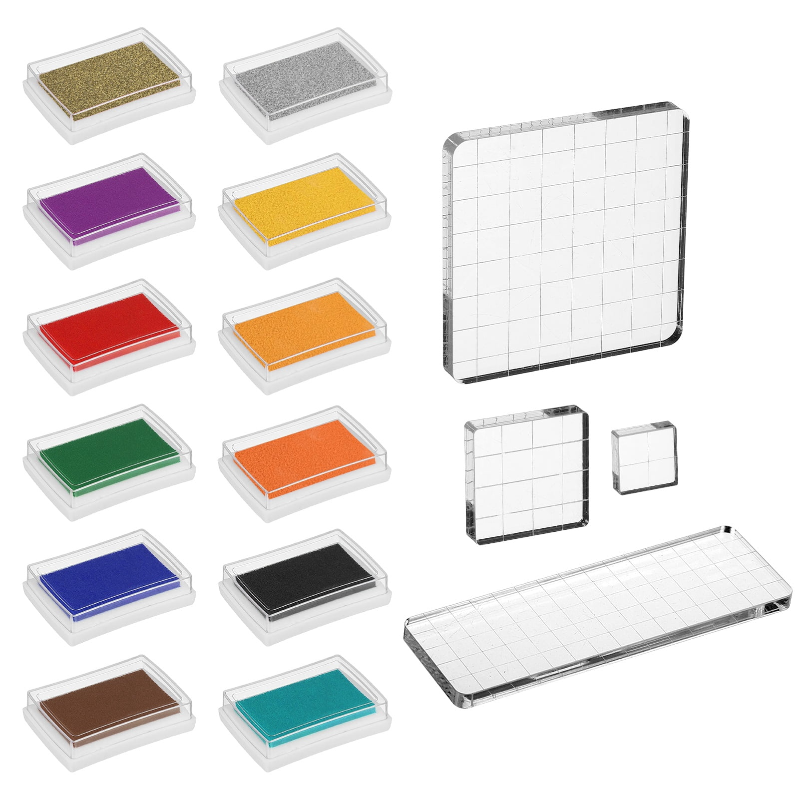 3"x2.2" Craft Ink Pad for Rubber Stamp, 12Pcs Washable Stamp Pad