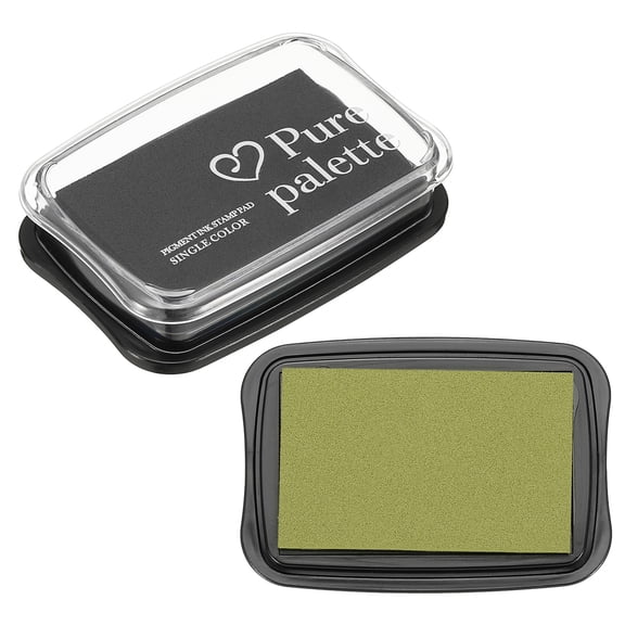 3"x2" Large Stamp Pad, 2Pcs Washable Craft Ink Pad for Rubber Stamp Card Making Stamping Scrapbook Fingerprint Handprint, Light Green