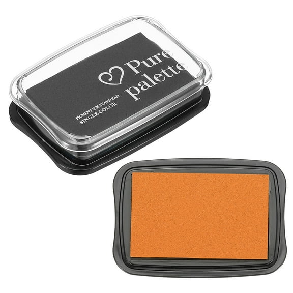 3"x2" Large Stamp Pad, 2Pcs Washable Craft Ink Pad for Rubber Stamp Card Making Stamping Scrapbook Fingerprint Handprint, Orange