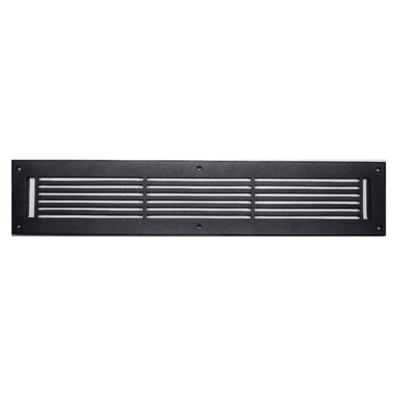3"x24" Caststo Cast Aluminum Linear Design Air Return Grille | Overall 5"x26" |- Black- Express (For Wall- Black With Screw Holes)