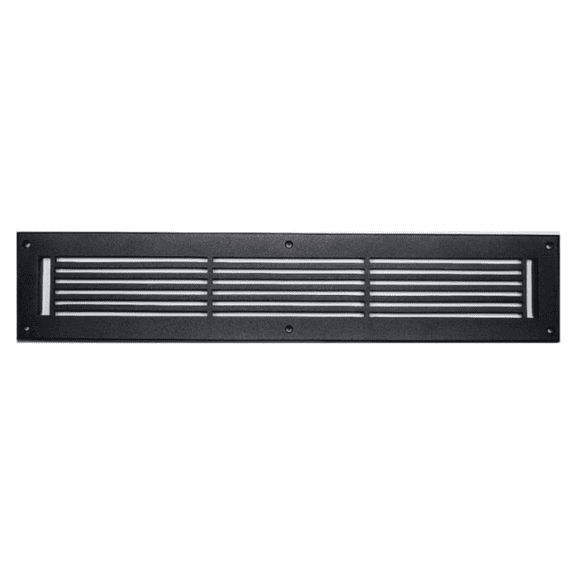3"x24" Caststo Cast Aluminum Linear Design Air Return Grille | Overall 5"x26" |- Black- Express (For Wall- Black With Screw Holes)