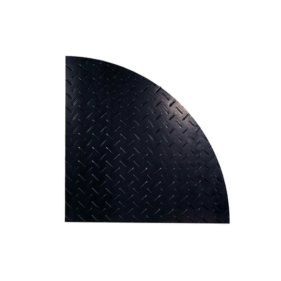3'x3' Heavy-Duty Black Curved Ground Protection Mats - 120,000 lbs Capacity - Double Sided Diamond Plated Tread on High-Density Polyethylene (HDPE) for Heavy Equipment