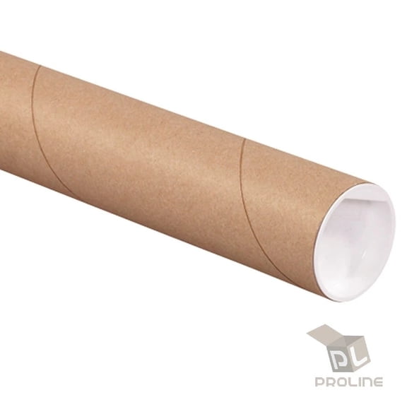 3"x36" ProLine Premium Kraft Mailing Shipping Tubes with Caps - 6 Tubes