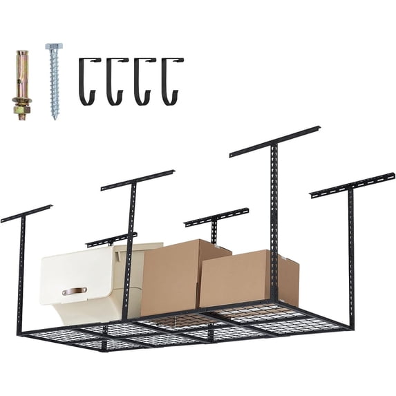 3'x4' / 3'x8' Garage Ceiling Storage Racks, Heavy-Duty Ceiling Storage ...