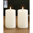 thumbnail image 1 of 3"x4" Outdoor Waterproof Flameless Candles with Remote and Timers, LED Candles, Battery Operated Candles, Electric Fake Pillar Candles for Patio, Porch, and Lanterns Decor (White), 1 of 15