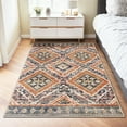 thumbnail image 1 of 3'x5' Area Rugs for Living Room, Machine Washable Non-Slip Carpet, Soft Faux Wool Low Pile Moroccan Farmhouse Western Rug, Orange, 1 of 5