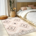 thumbnail image 1 of 3'x5' Area Rugs for Living Room, Machine Washable Non-Slip Carpet, Soft Faux Wool Low Pile Moroccan Farmhouse Western Rug, Pink, 1 of 5