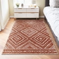 thumbnail image 1 of 3'x5' Area Rugs for Living Room, Machine Washable Non-Slip Carpet, Soft Faux Wool Low Pile Moroccan Farmhouse Western Rug, Reddish Brown, 1 of 5