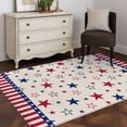 thumbnail image 1 of 3'x5' Area Rugs, 4th of July Indoor Outdoor Area Rug for Living Room Bedroom, Blue Red Striped Stars Independence Day Washable Bathroom Rugs Kitchen Floor Carpet Mats Home Decor Aesthetic, 1 of 8