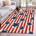 thumbnail image 1 of 3'x5' Area Rugs, 4th of July Indoor Outdoor Area Rug for Living Room Bedroom, Independence Day Blue Star Red Striped Rustic Washable Bathroom Rugs Kitchen Floor Carpet Mats Home Decor Aesthetic, 1 of 8
