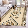 thumbnail image 1 of 3'x5' Area Rugs, Beige Khaki Boho Indoor Outdoor Area Rug for Living Room Bedroom, Vintage Ethnic Tribe Abstract Art Retro Washable Bathroom Rugs Kitchen Floor Carpet Mats Home Decor Aesthetic, 1 of 8