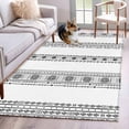 thumbnail image 1 of 3'x5' Area Rugs, Black Geometric Indoor Outdoor Area Rug for Living Room Bedroom, Boho Lines White Modern Abstract Art Washable Bathroom Rugs Kitchen Floor Carpet Mats Home Decor Aesthetic, 1 of 8