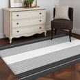 thumbnail image 1 of 3'x5' Area Rugs, Black Grey Stripe Indoor Outdoor Area Rug for Living Room Bedroom, Modern Art Horizontal Striped Washable Bathroom Rugs Kitchen Floor Carpet Mats Home Decor Aesthetic, 1 of 8