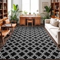 thumbnail image 1 of 3'x5' Area Rugs, Black Morocco Indoor Outdoor Area Rug for Living Room Bedroom, Abstract Modern Geometric Textured Washable Bathroom Rugs Kitchen Floor Carpet Mats Home Decor Aesthetic, 1 of 8