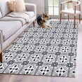 thumbnail image 1 of 3'x5' Area Rugs, Black White Geometric Indoor Outdoor Area Rug for Living Room Bedroom, Modern Abstract Art Aesthetics Washable Bathroom Rugs Kitchen Floor Carpet Mats Home Decor Aesthetic, 1 of 8