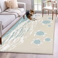 thumbnail image 1 of 3'x5' Area Rugs, Blue Coastal Sea Turtle Indoor Outdoor Area Rug for Living Room Bedroom, Summer Beach Ocean Abstract Art Washable Bathroom Rugs Kitchen Floor Carpet Mats Home Decor Aesthetic, 1 of 8